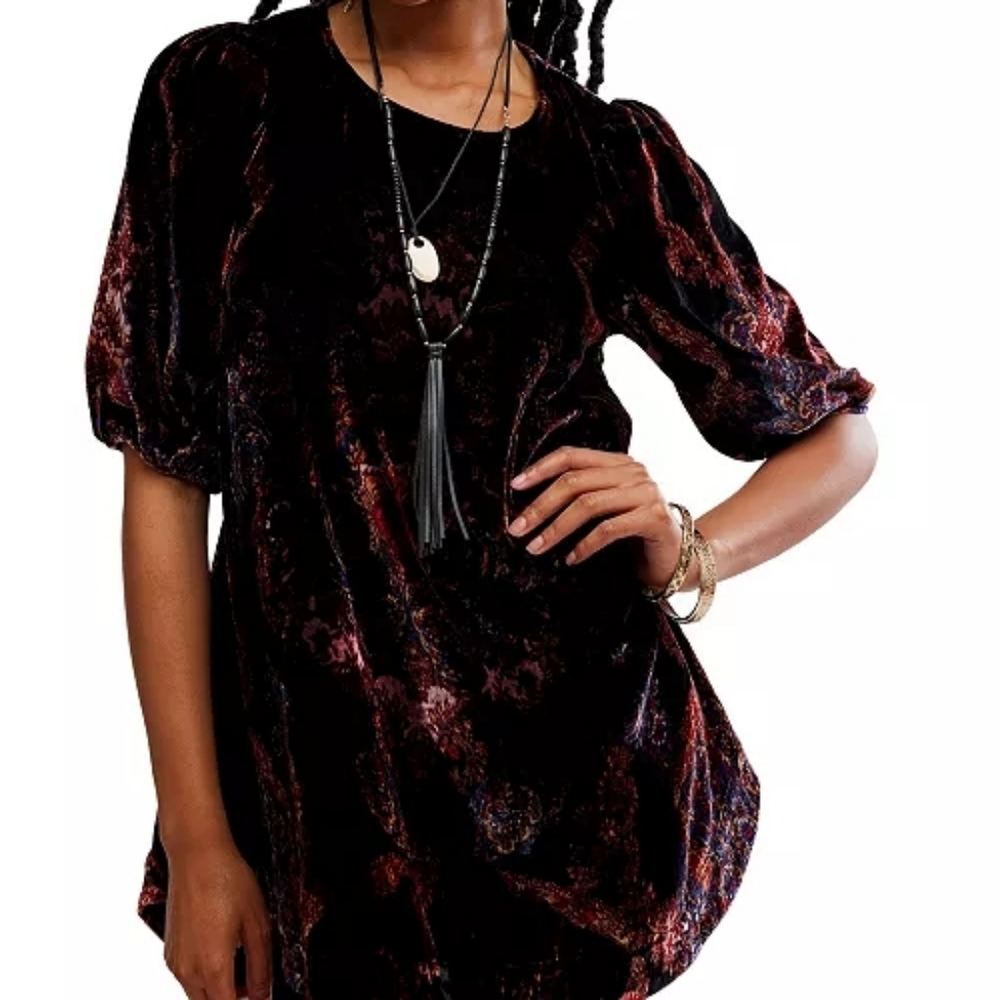 NWT Free People Maye Velvet Tunic